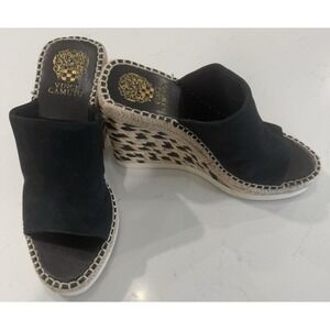 Vince Camuto Black Wedge Mules
